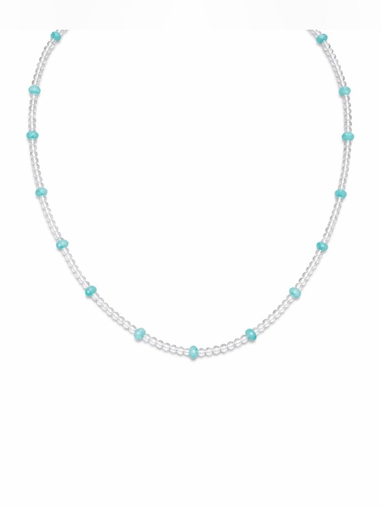 Venus and Vulcan Jewelry - Amazonite & Clear Quartz Beaded Necklace #75